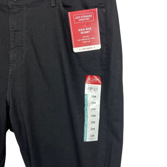 Levi Strauss Signature High-Rise Skinny Jeans Size 20M Black Denim Stretch Cotto - Picture 2 of 8